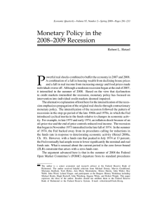Monetary Policy in the 2008-2009 Recession