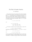 The Field of Complex Numbers