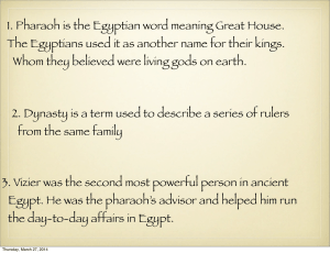 1. Pharaoh is the Egyptian word meaning Great House
