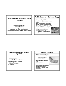 Top 5 Sports Foot and Ankle Injuries Top 5 Sports Foot and Ankle