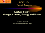 Current, Voltage, Power and Energy