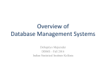 Overview of DBMS - Indian Statistical Institute