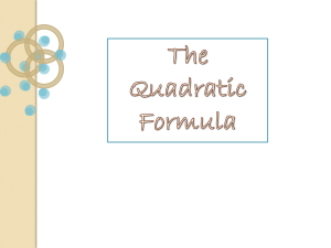 Quadratic Formula