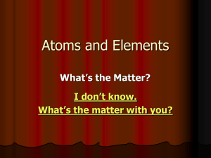 Atoms and Elements