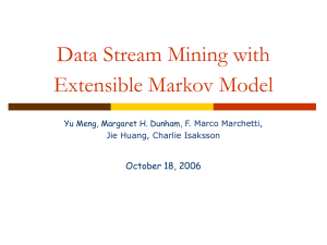 Data Stream Mining with Extensible Markov Model