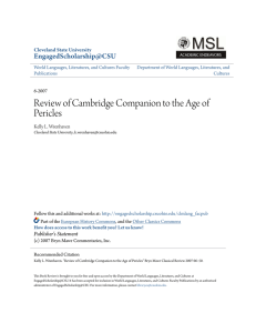 Review of Cambridge Companion to the Age of Pericles