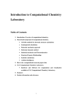Introduction to Computational Chemistry Laboratory