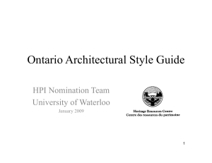 Ontario Architectural Style Guide