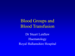 Blood Groups and Blood Transfusion