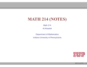 math 214 (notes) - Department of Mathematics and Statistics