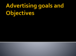 Advertising goals and Objectives