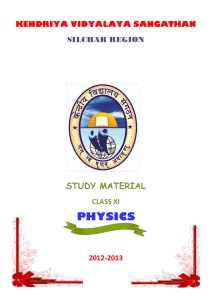 class xi physics - Kendriya Vidyalaya No.1