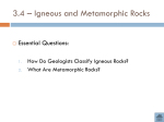 3.4 * Igneous and Metamorphic Rocks