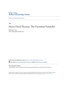 Henry David Thoreau: The Darwinian Naturalist