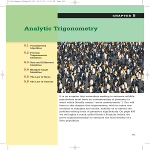 CHAPTER 5 Analytic Trigonometry
