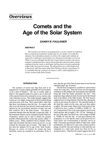 Comets and the Age of the Solar System