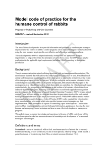 Model code of practice for the humane control of rabbits 2012