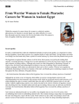 From Warrior Women to Female Pharaohs: Careers for Women in A