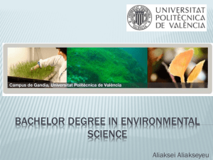 Bachelor Degree in Environmental science