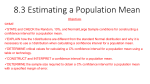 8.3 Estimating a Population Mean