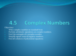 4.5 Complex Numbers