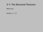 5-7: The Binomial Theorem