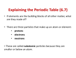 Explaining the Periodic Table (6.7)