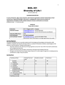 BIOL 201 - Queen`s Biology