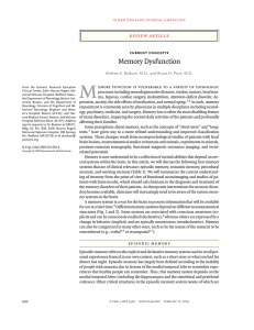 Memory Dysfunction - New England Journal of Medicine