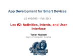Activities, Intents, and User Interface