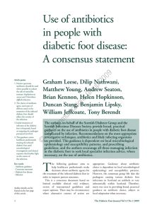 Use of antibiotics in people with diabetic foot disease