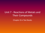 Reactions of Metals and Their Compounds
