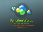 Function Words - Intensive English at Pratt