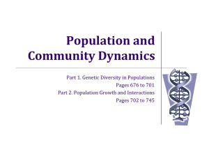 Part 1 Population and Community Dynamics