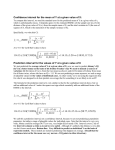 Computational formulas for confidence and prediction intervals