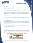 Precaution for Use - Sensor Electronic Technology, Inc