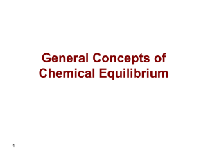 General Concepts of Chemical Equilibrium