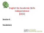 English for Academic Skills Independence [EASI]