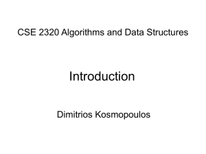 CSE 2320 Algorithms and Data Structures