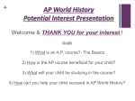 AP World History Parent Night - Mr. Marwitz`s World History