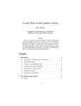 Lecture Notes on the Lambda Calculus