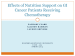 Effects of Nutrition Support on GI Cancer Patients Receiving