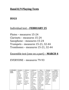 Band 8/9 Playing Tests BUGS Individual test – FEBRUARY 25