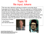 Topic 18 file input, tokens