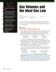 Gas Volumes and the Ideal Gas Law