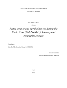 Peace treaties and naval alliances during the Punic Wars (264