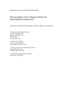 Paleogeography of the Galápagos Islands and Biogeographical