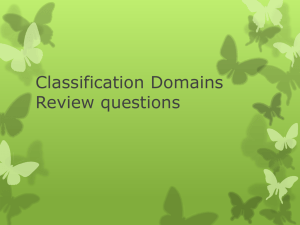 Classification Domains Review questions