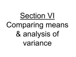 Comparing Means Analysis of Variance