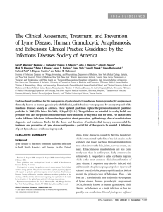 The IDSA Lyme disease Guidelines - Infectious Diseases Society of